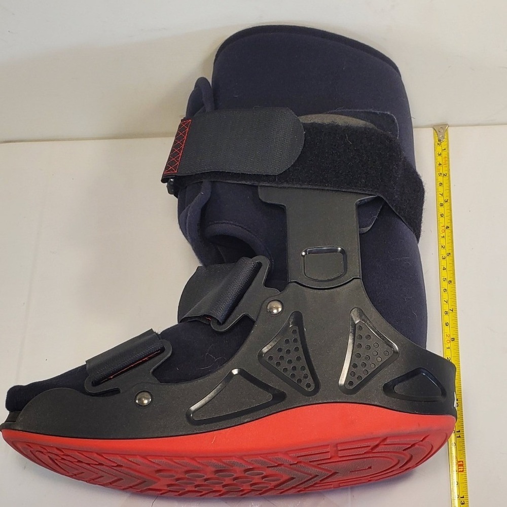 XcelTrax Air Ankle Walker Boot Short Cam Medical Recovery Orthopedic Black Red L - Picture 4 of 9